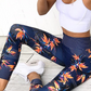 High Waist Yoga Pants Women's Fitness Sports Leggings Band Printing Elastic Gym Workout Tights S-XL Running Pants Plus Size - ladieskits