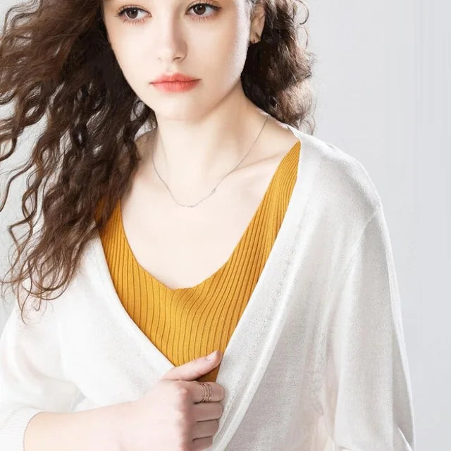 Veste cardigan longue en tricot de protection solaire pour femme – Pull de printemps. 