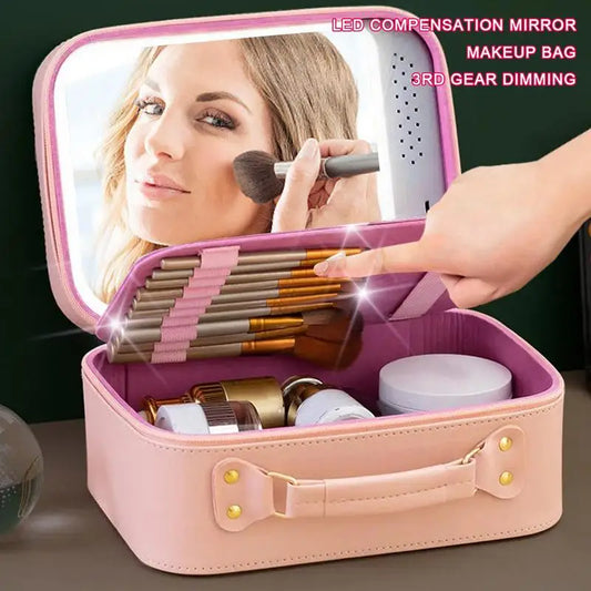 2024's Must-Have Makeup Essential: Lighted Mirror Case & Storage