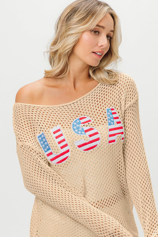 BiBi USA Cache-maillot brodé en tricot