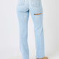Judy Blue – Gerade Jeans mit hoher Taille und Used-Look in voller Größe