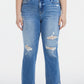BAYEAS Full Size Mid Waist Distressed Ripped Straight Jeans
