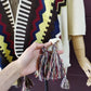 Vintage surdimensionné ethnique Plaid tricot gland Cardigan Cape pull pour les femmes 