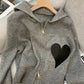 Chic Applique Zip Up Hooded Cropped Cardigan Sweater for Women
