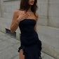 Elegant Ruffled Sleeveless Maxi Evening Dress - Sexy Backless Party Dress for Women