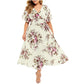 Übergröße Damen Chiffon Blumen Bohemian Strand Sommerkleid - Fließendes Urban Gypsy Kleid 