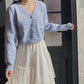 Cardigan en tricot surdimensionné brodé floral - Pull vintage à col en V pour femme 