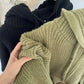 Cardigan rétro en tricot à capuche avec fermeture éclair – Manteau ample et décontracté pour femme 