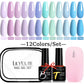 12PCs 7ml Spring Macaron Gel Nail Polish Set: Semi-Permanent UV Soak Off Kit