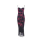 Spaghetti Strap Floral Mesh Maxi Prom Dress - Sexy Evening Party Dress for Women