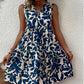 Women's Printed Sleeveless V-Neck Midi Beach Dress - Boho Chic Summer Dress