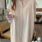 Robe chemise de plage en coton grande taille – Robe de soirée vintage surdimensionnée pour femme 