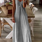 Summer 2023 V-Neck Long Dress: Sexy A-Version, Loose Fit, Large Straps for Women