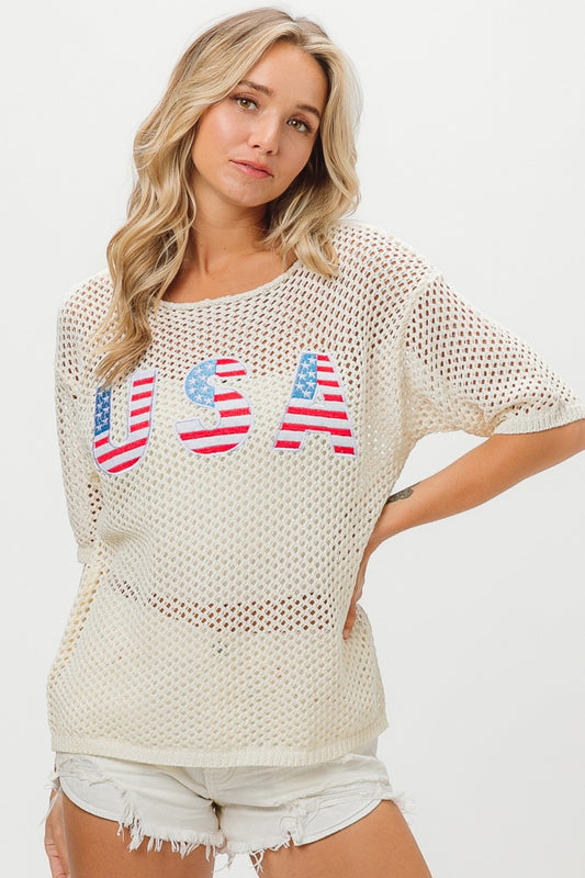 BiBi - Cache-maillot en tricot sur le thème du drapeau américain