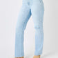 Judy Blue – Gerade Jeans mit hoher Taille und Used-Look in voller Größe