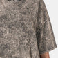 Zenana - T-shirt oversize délavé à col rond et épaules tombantes
