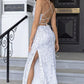 ✨ Rückenfreies Maxikleid mit Schlitz und Pailletten | Glamouröses Abendkleid für Damen 💃