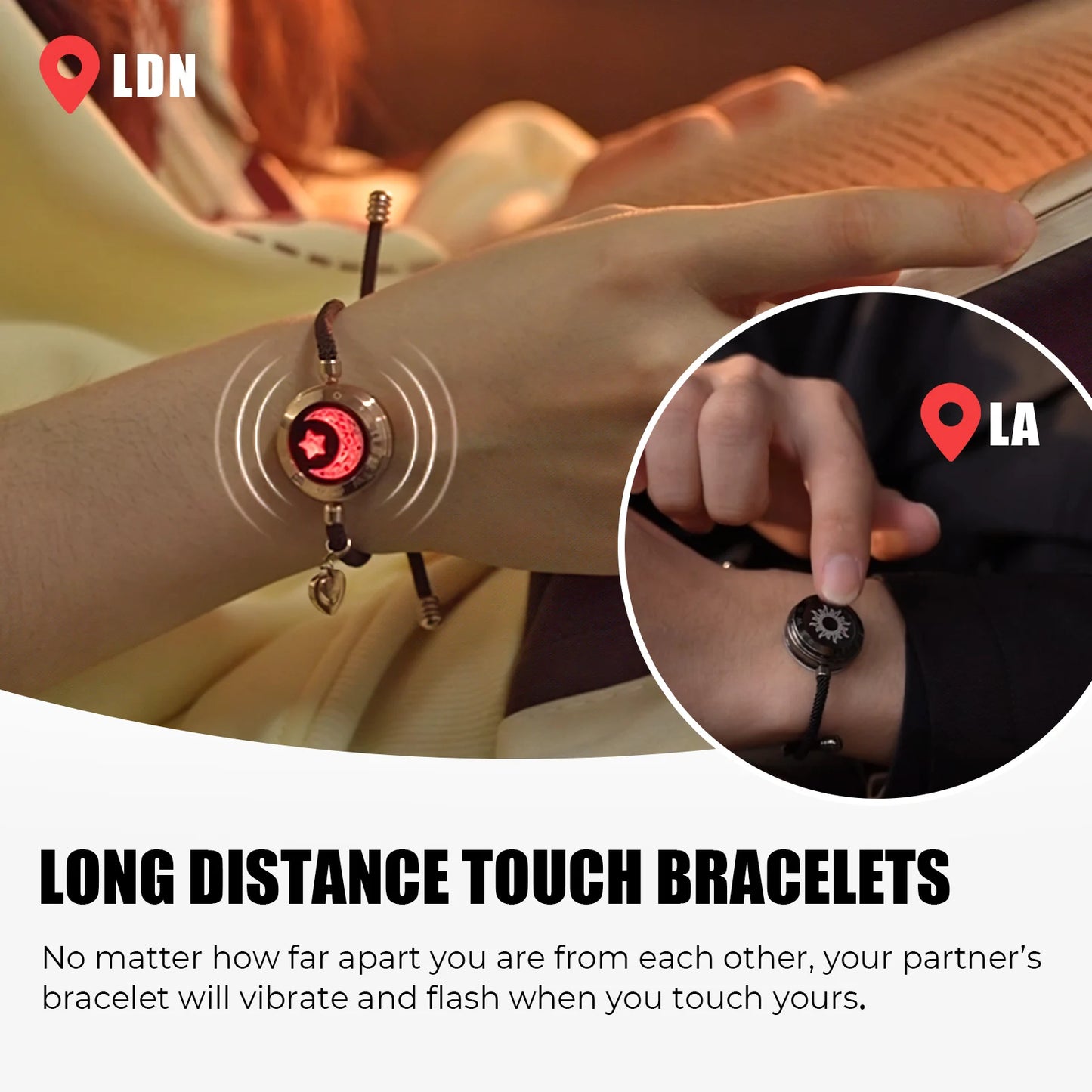 Radiant Bonds: Introducing Totwoo's Long-Distance Touch Bracelets for Couples - A Celestial Connection for Lovebirds