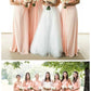 Pink Strapless Long Chifffon Bridesmaid Dresses,#110505
