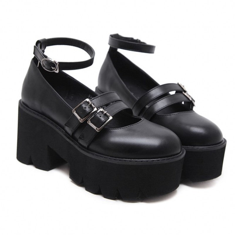 Chunky heel high heel round toe women's shoes - ladieskits - Sandal
