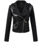 Leather coats Motorcycle Jacket Black Outerwear leather PU Jacket - ladieskits - 0