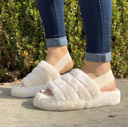 Women's fur sandals - ladieskits - 0