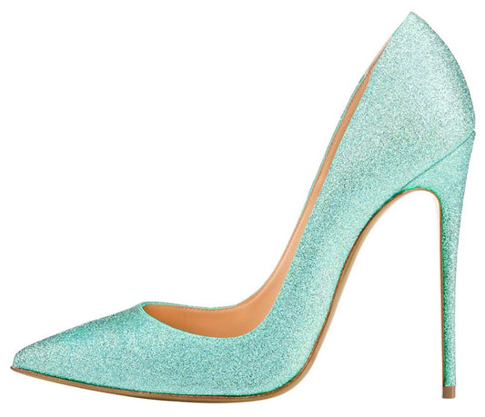 Glitter pointed high heels - ladieskits - 0
