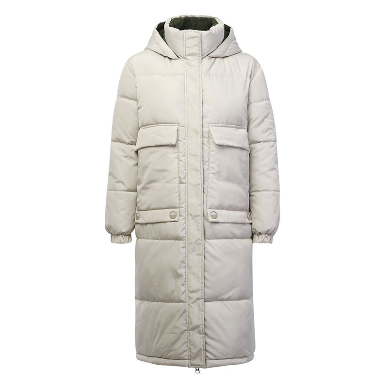 winter women hooded long warm coats Turtleneck down jacket - ladieskits - 0
