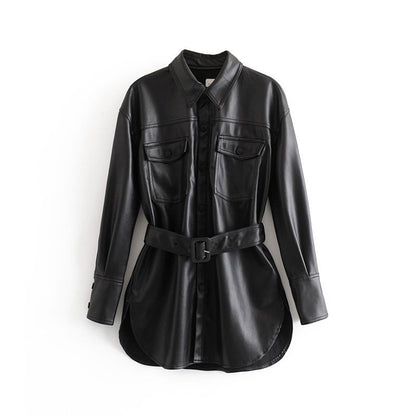 Women's faux leather jacket coat female - ladieskits - 0