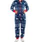 Snowman striped print jumpsuit pajama - ladieskits - women pajamas