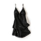 Print Dot Lady Nightwear Satin 4PCS Pajamas Set For Women - ladieskits - women pajamas
