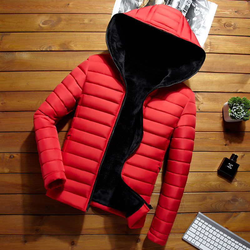 Men's Winter Short Padded Padded Jacket Winter Plus Velvet Slim Jacket - ladieskits - 0