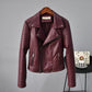 Rivet Suit Collar Women Washed PU Leather Jacket - ladieskits - 0