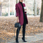 Autumn And Winter New Style European And American Fashion Solid Color Stand-Up Collar Woolen Blazer - ladieskits - jacket