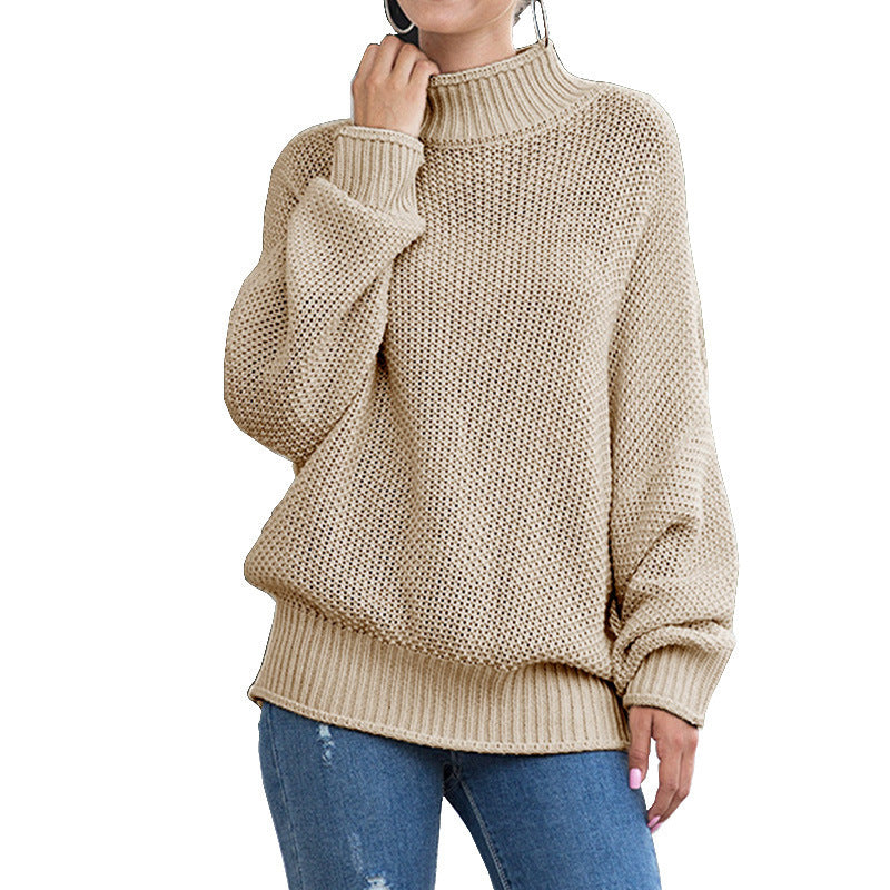 Turtleneck knitted sweater women