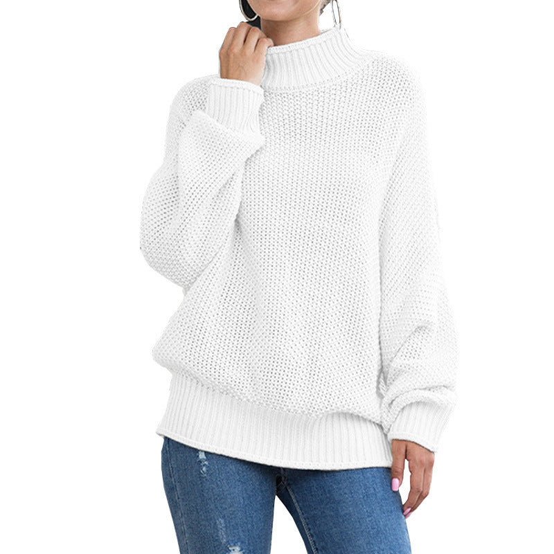 Turtleneck knitted sweater women