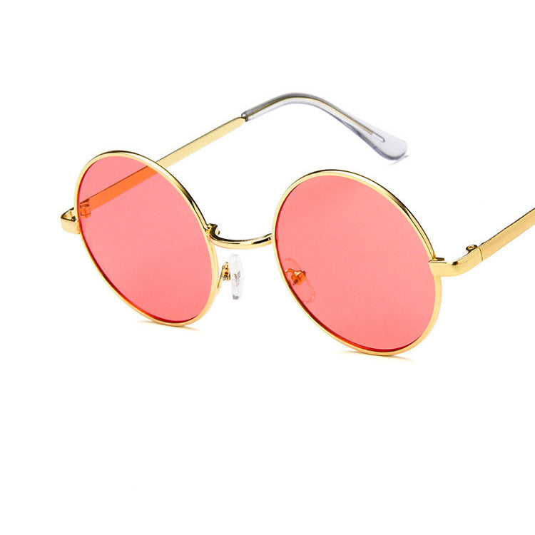 Round Frame Retro Sunglasses Men And Women Fashion Sunglasses - ladieskits
