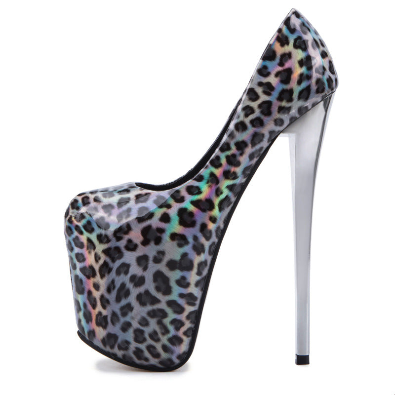 Super High Stiletto Gradient Leopard Print High Heels - ladieskits - 0
