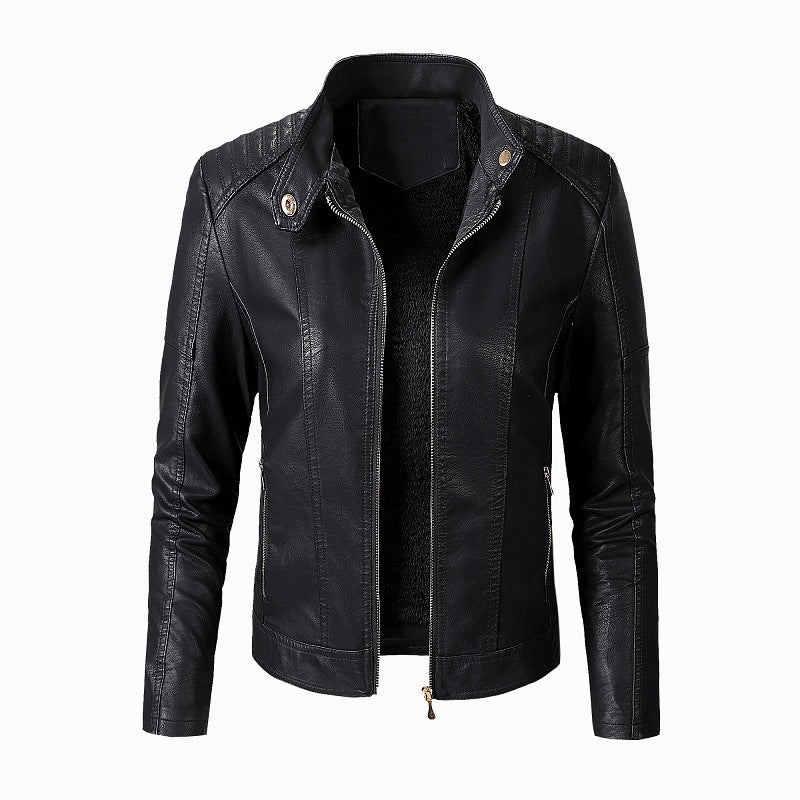 New Women's Leather Jackets Plus Velvet Jackets Fashion PU Ladies Leather Jackets - ladieskits - 0
