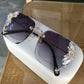 Frameless Trendy Rhinestone Sunglasses, Gradient Luxury Sunglasses Women - ladieskits