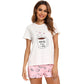 Printed Cute Pajamas Women 2 Summer Home Wear Thin Short-Sleeved Shorts - ladieskits - 0
