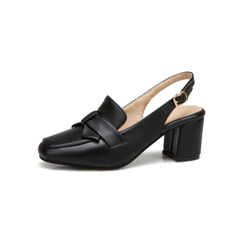 New Baotou sandals women Xia Fangtou thick heel high heels - ladieskits - 0