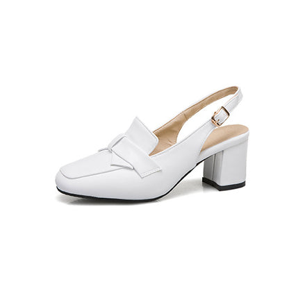 New Baotou sandals women Xia Fangtou thick heel high heels - ladieskits - 0