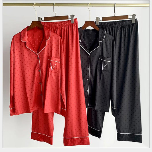 High Quality Satin Pajamas For Women Two Pieces Set - ladieskits - women pajamas