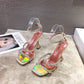 Square toe high heel sandals - ladieskits - Sandal