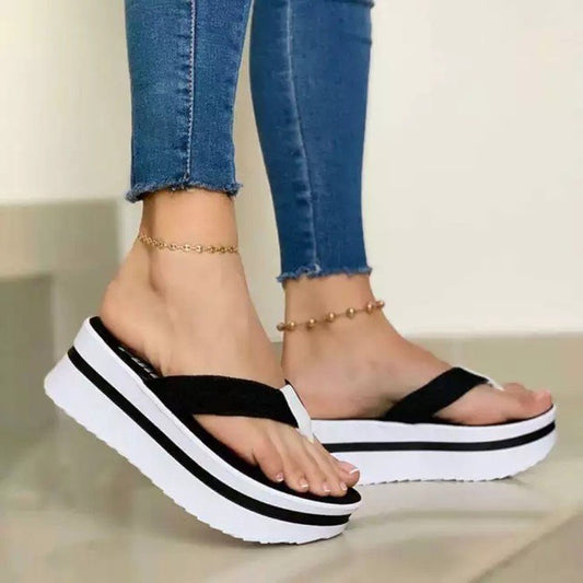 Flat Heel Platform Flip-flops Fashion Beach Shoes Sandals