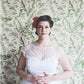 1950s Vintage Cap Sleeved  Polka Dots Tea Length Rockabilly Wedding Dress,20110641