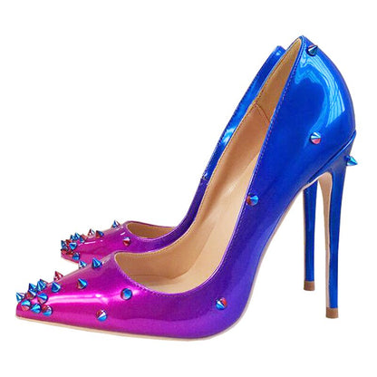 Gradient rivet high heels - ladieskits - 0