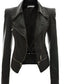 Motorcycle leather jacket jacket zipper two leather jacket - ladieskits - 0