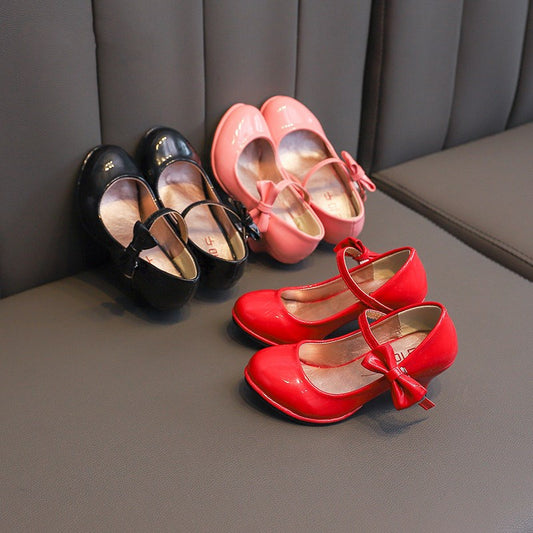 Girls bright bow high heels - ladieskits - 0